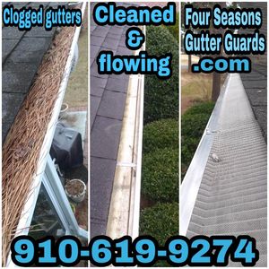 Gutter cleaning and gutter guard protection. Leaf filter. 