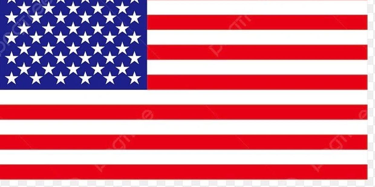 Flag of the United States of America with stars and stripes.