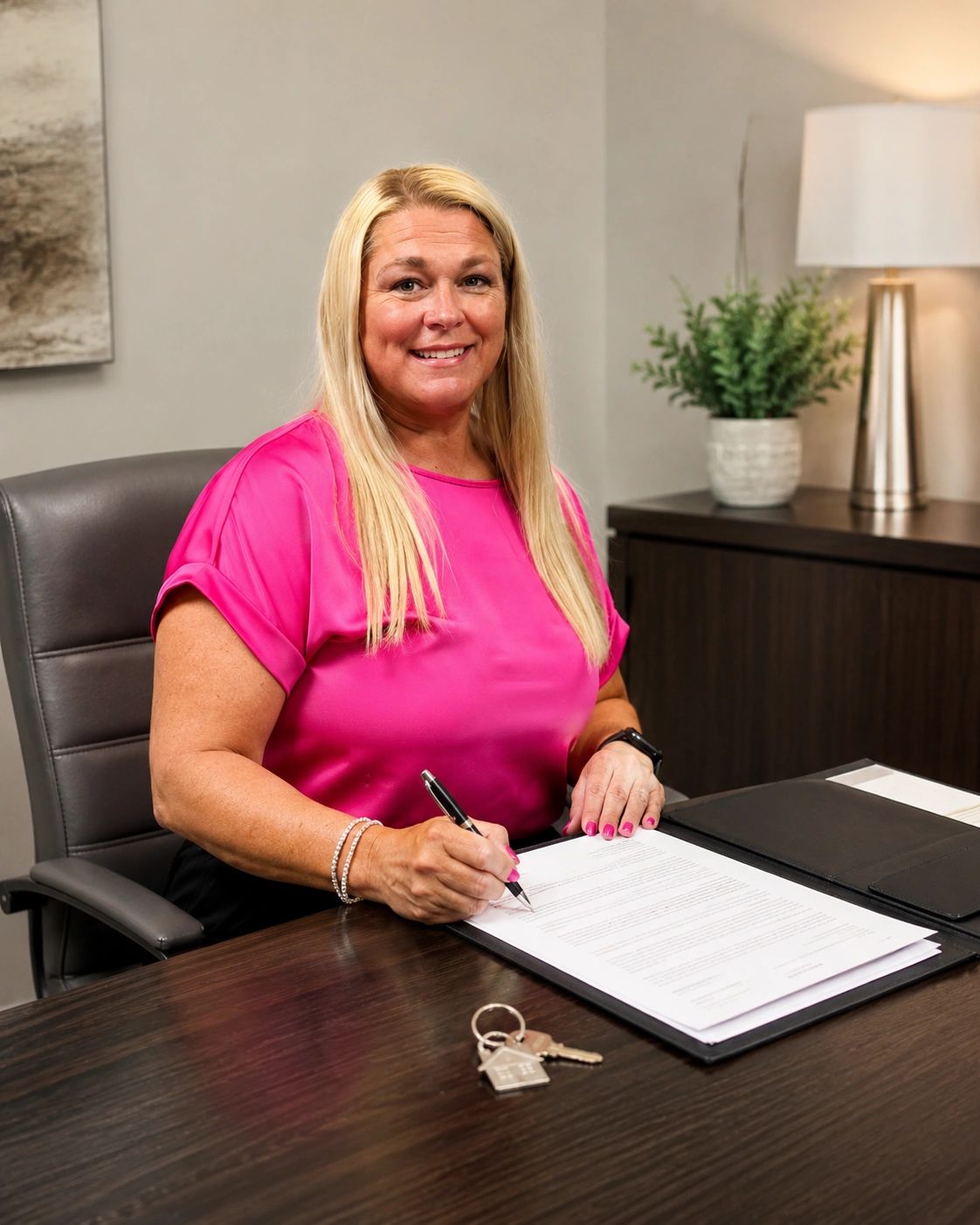 Real Estate paperwork and pens on a desk