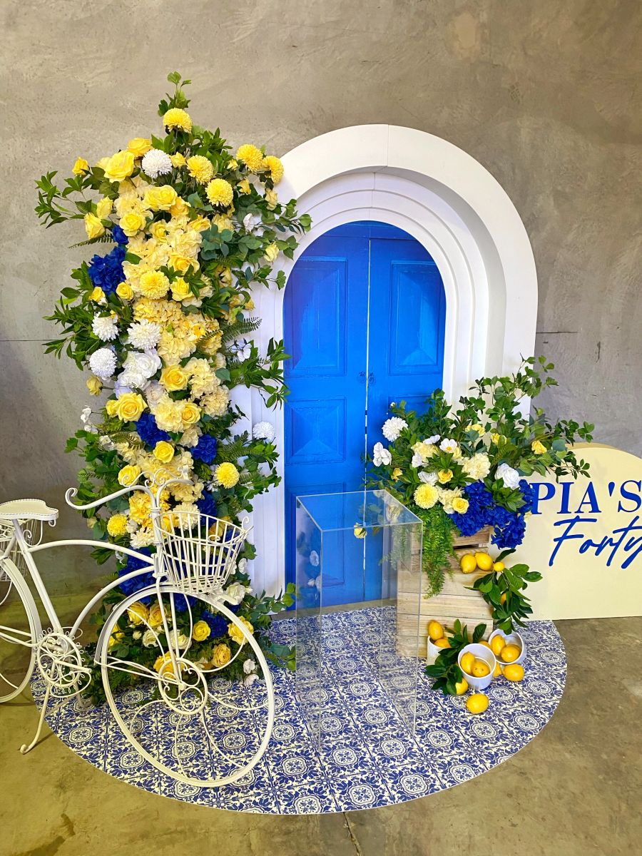 Floral archway installation