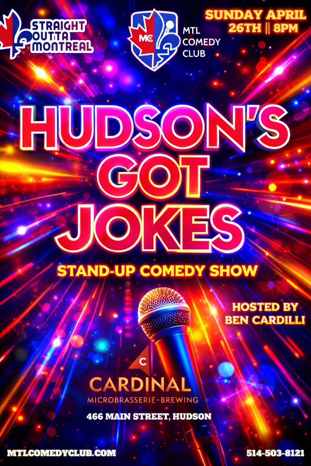 Hudson’s Got Jokes, the best live comedy show in Hudson! This unmissable comedy event in Hudson