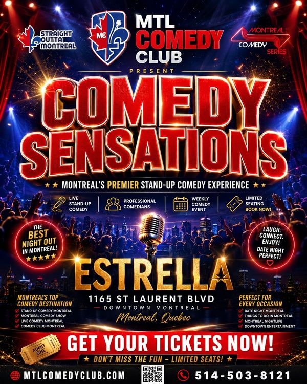 SATURDAY NIGHT COMEDY IN MONTREAL AT ESTRELLA, 1165 ST LAURENT