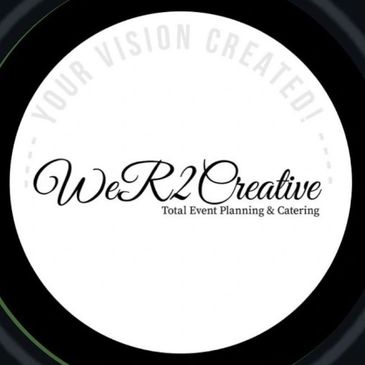 Logo for WeR2Creative, an event planning and catering company.