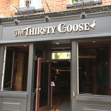 storefront image of the thirsty goose in downtown port hope pub restaurant live entertainment spot