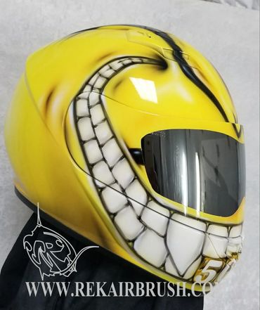 Custom Airbrushed Smiley Motorcycle helmet