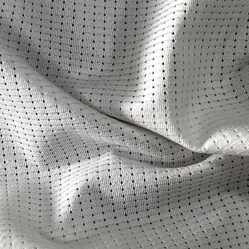 ELASTIC & PRINTIN,
White base fabric with fine mesh.