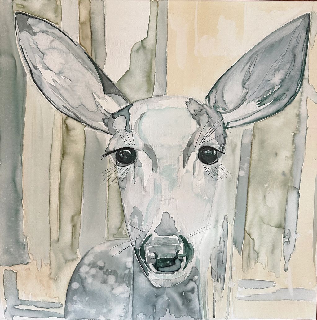 Tender, an original watercolor painting by fine artist SAMOS. An expressive work exploring themes of