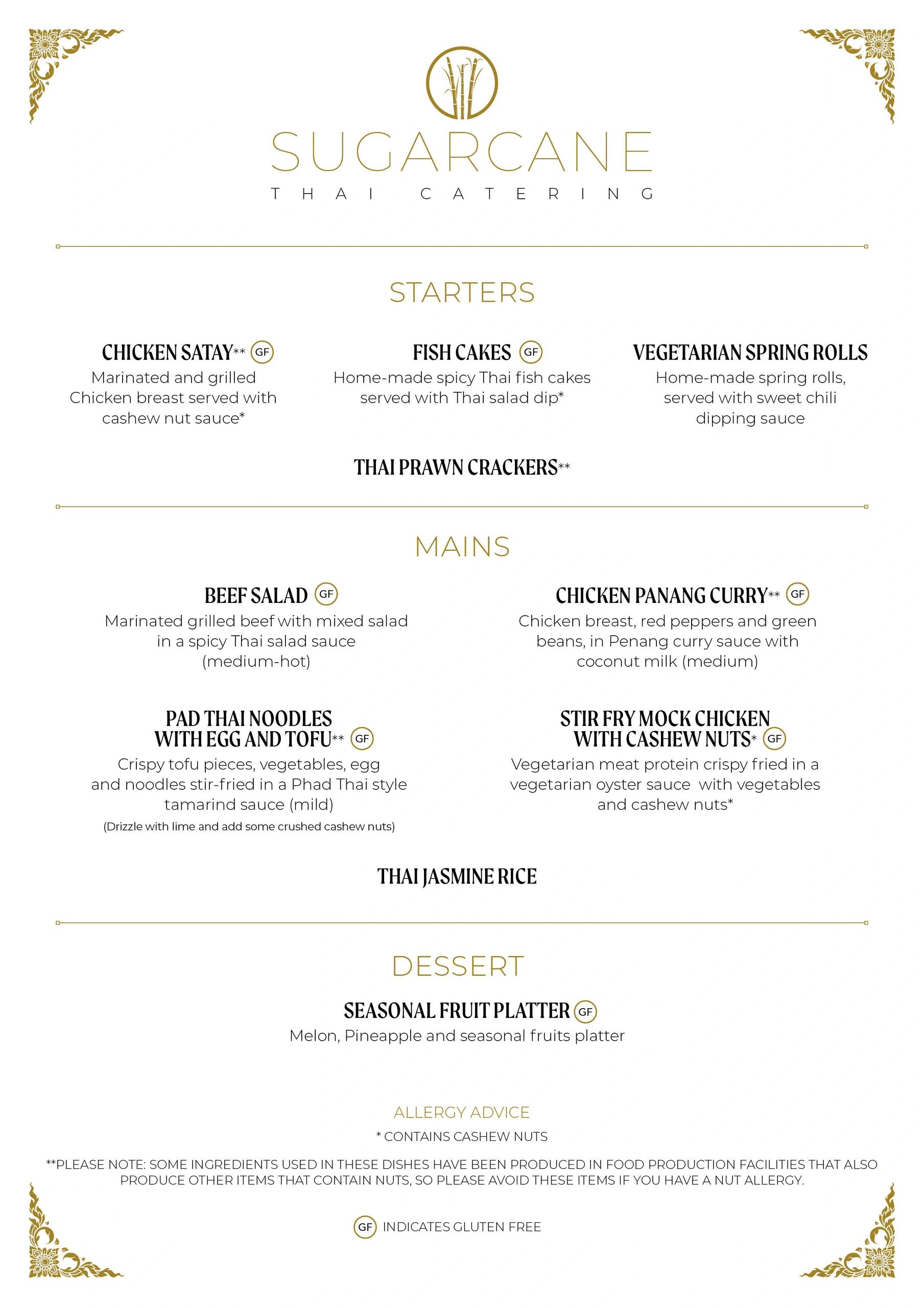 Menu for a recent charity event at  St Mary the Virgin and All Saints Church 