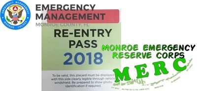 Monroe County Emergency Management in partnership Monroe Mmergency Reserve Corps 2018  Re-Entry Pass