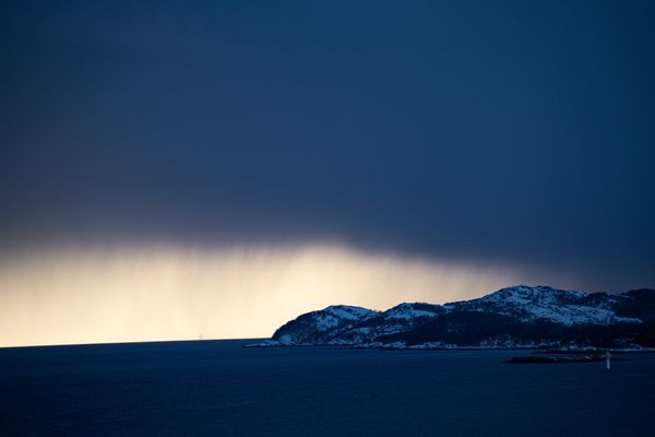Winter Storm Approaches the ship. Northern Norway 