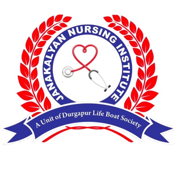 Logo of Janakalyan Nursing Institute with a stethoscope and red laurel.