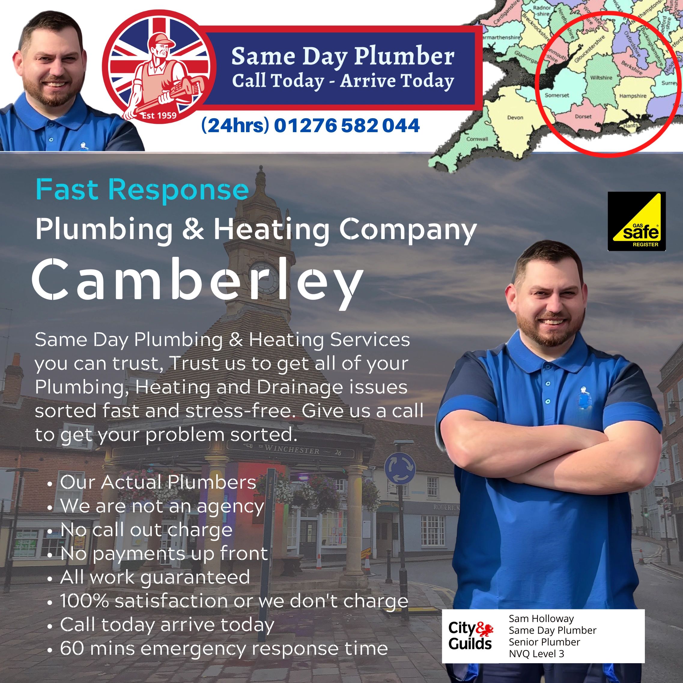 Same day plumber in Camberley