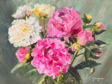 Pink and white peonies