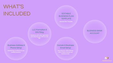 Overview of business setup services included in the package.