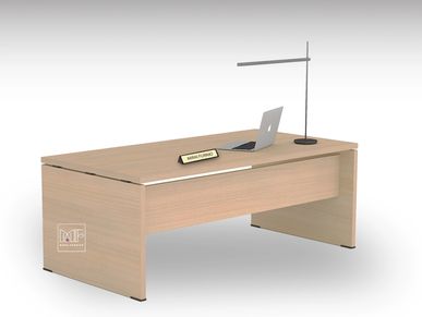 A managerial table with a laptop and lamp, for managerial use.
Managerial desk with laptop and lamp.