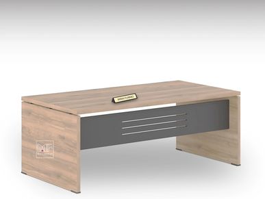 Image of a pen on a wooden desk, ideal for a managerial desk or table. 