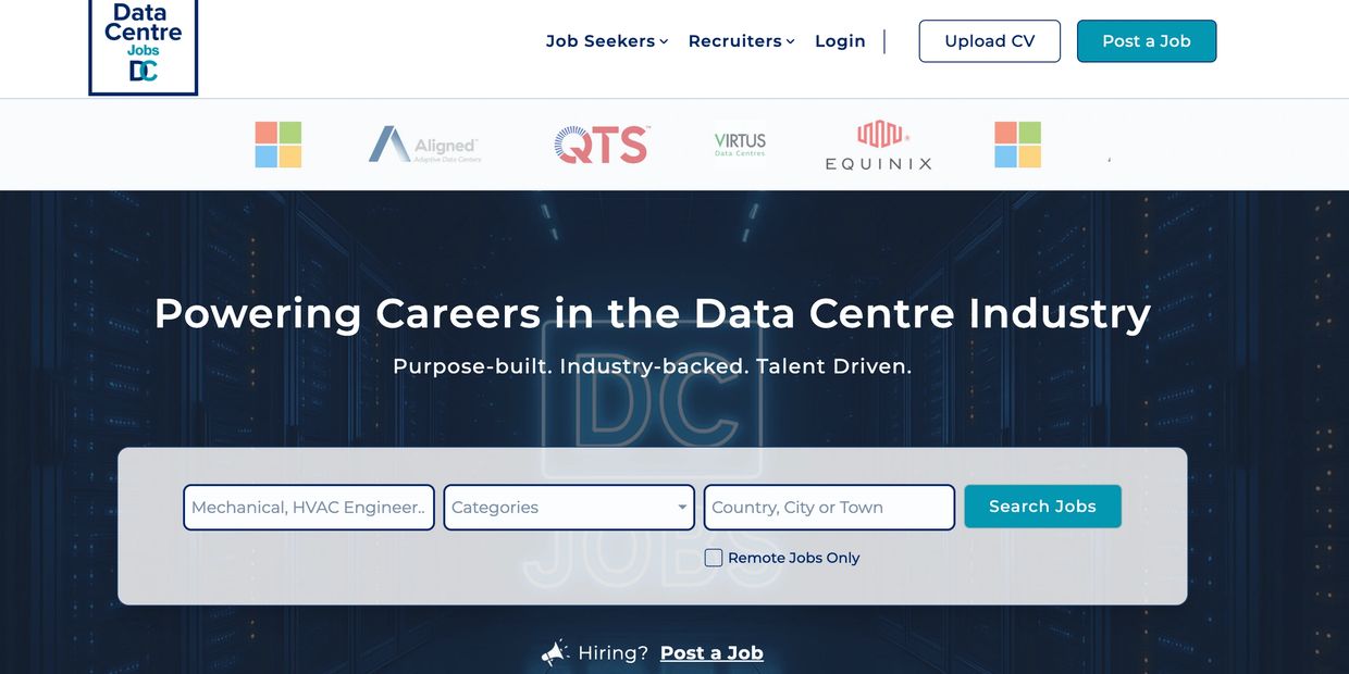 Data Centre Jobs website photo