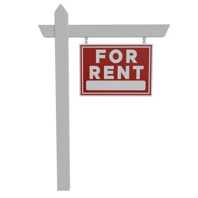 Sign board representing FOR RENT