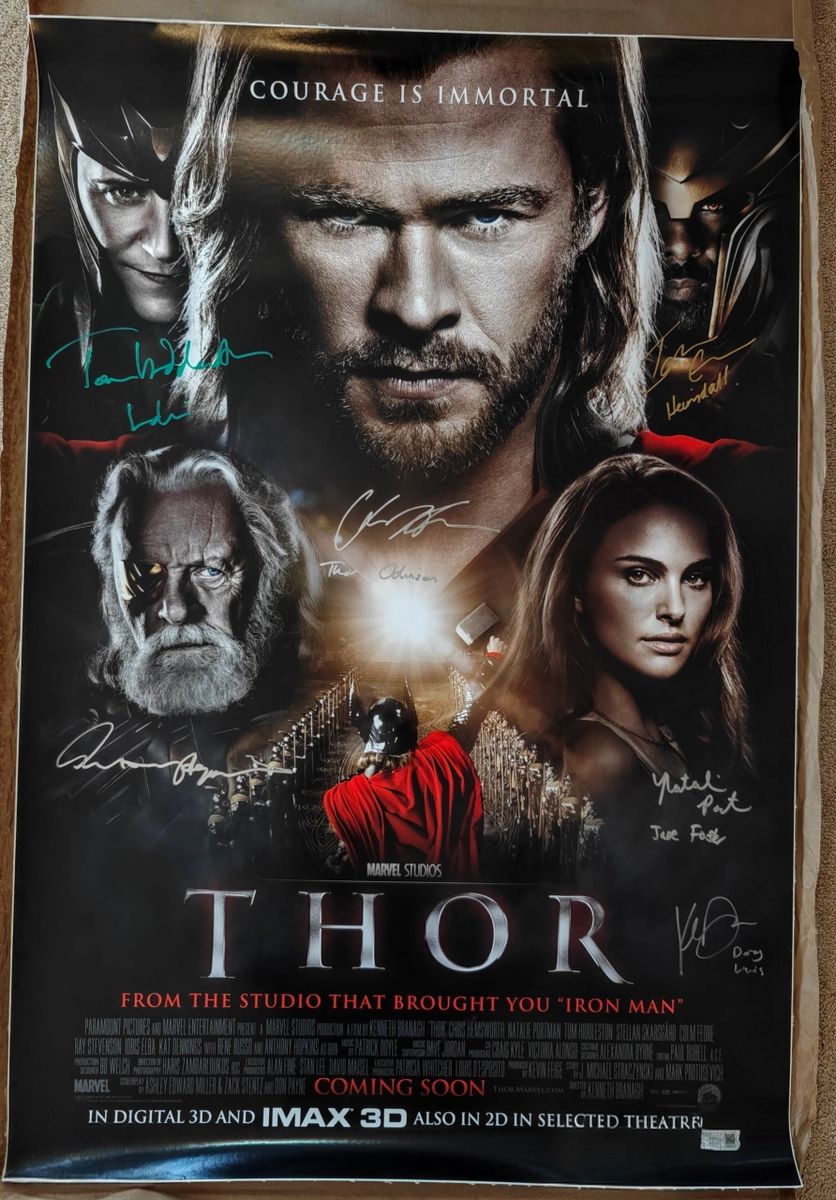 Thor 6x Cast Linen Backed Full-Size Poster (SWAU) Hemsworth, Hiddleston ...