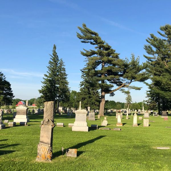 Rural Minnesota cemetery on a sunny summer day