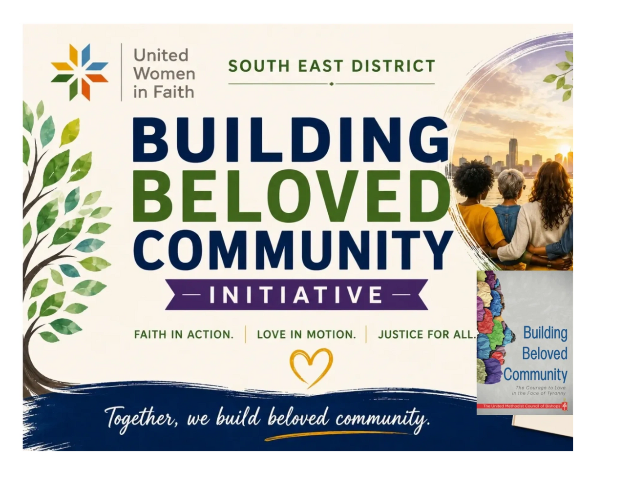 Official landing page flyer for the South East District Building Beloved Community Initiative