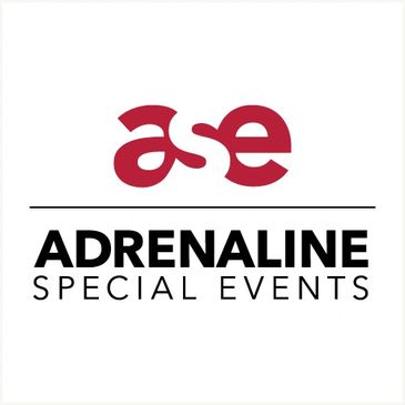 Logo for Adrenaline Special Events, featuring stylized 'ase' letters and bold text.