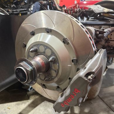 2017 Ligier JSP3 LMP3 Brake caliper, rotor and suspension. Summit Point WV