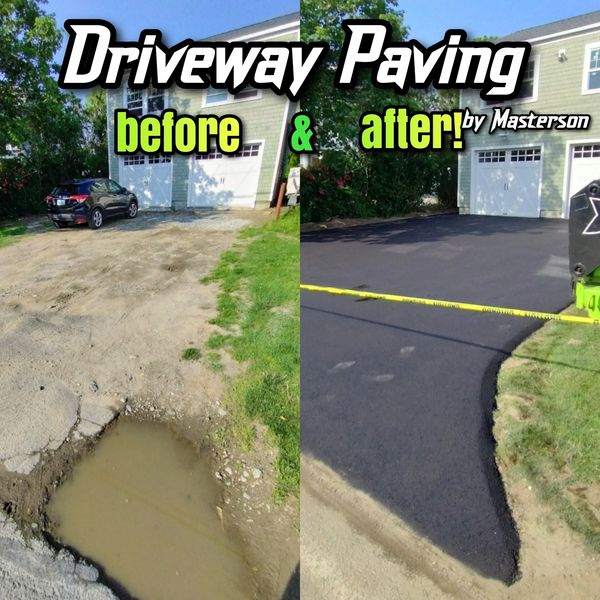 before and after asphalt driveway paving services