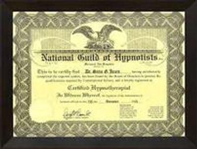 National Guild of Hypnotist Certification from  Hypnosis  Certification and Training Classes . I fre