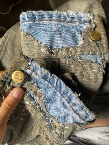 Denim repair, sashiko patchwork 