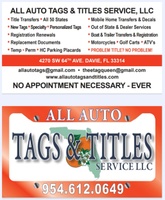 Auto Tags, Title Transfers &amp; Registration