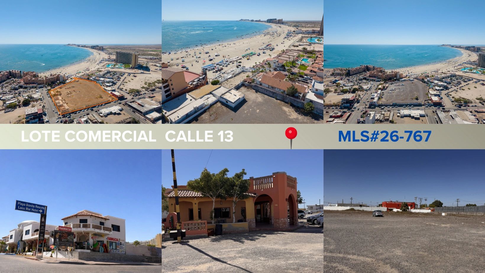 Commercial lot near the beach on Calle 13 with MLS#26-767.