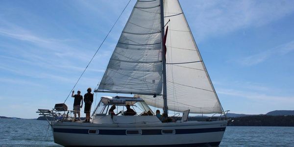 Our 35' sloop off Saltspring Island