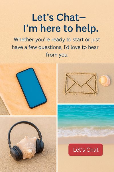 Let’s Chat – clickable call-to-action button linking to free evaluation scheduling with Summer Joy B