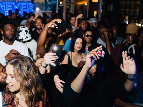 Dance floor of an afro house party in brixton