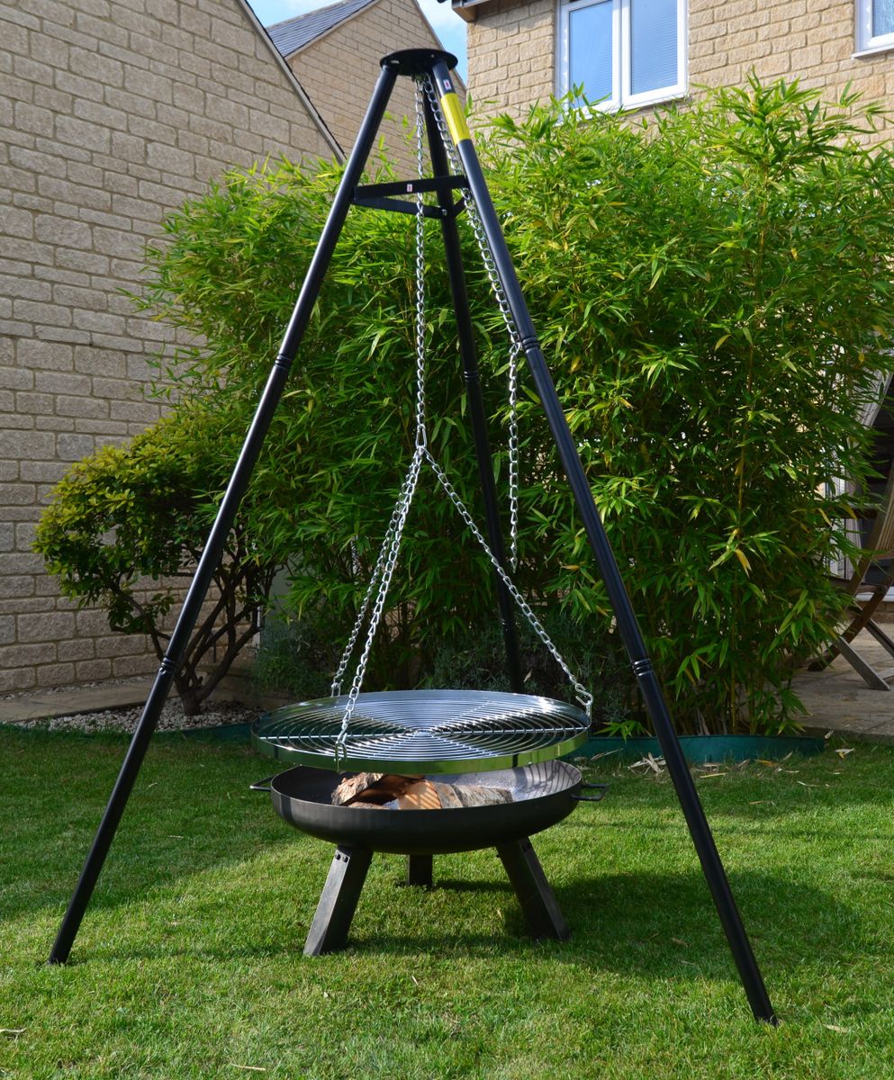 Bbq Tripod With Hanging Grill With A Free Carry Storage Bag