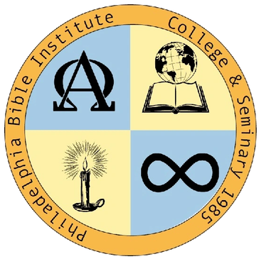 Seal of Philadelphia Bible Institute College &amp; Seminary 1985 with symbolic quadrants.
