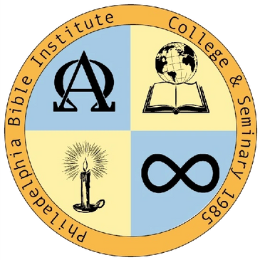 Seal of Philadelphia Bible Institute College &amp; Seminary 1985 with symbolic quadrants.