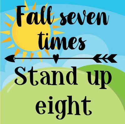 Inspirational quote with sun and hills background.