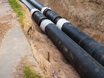 Installation of the distribution unit of heating and water supply network.