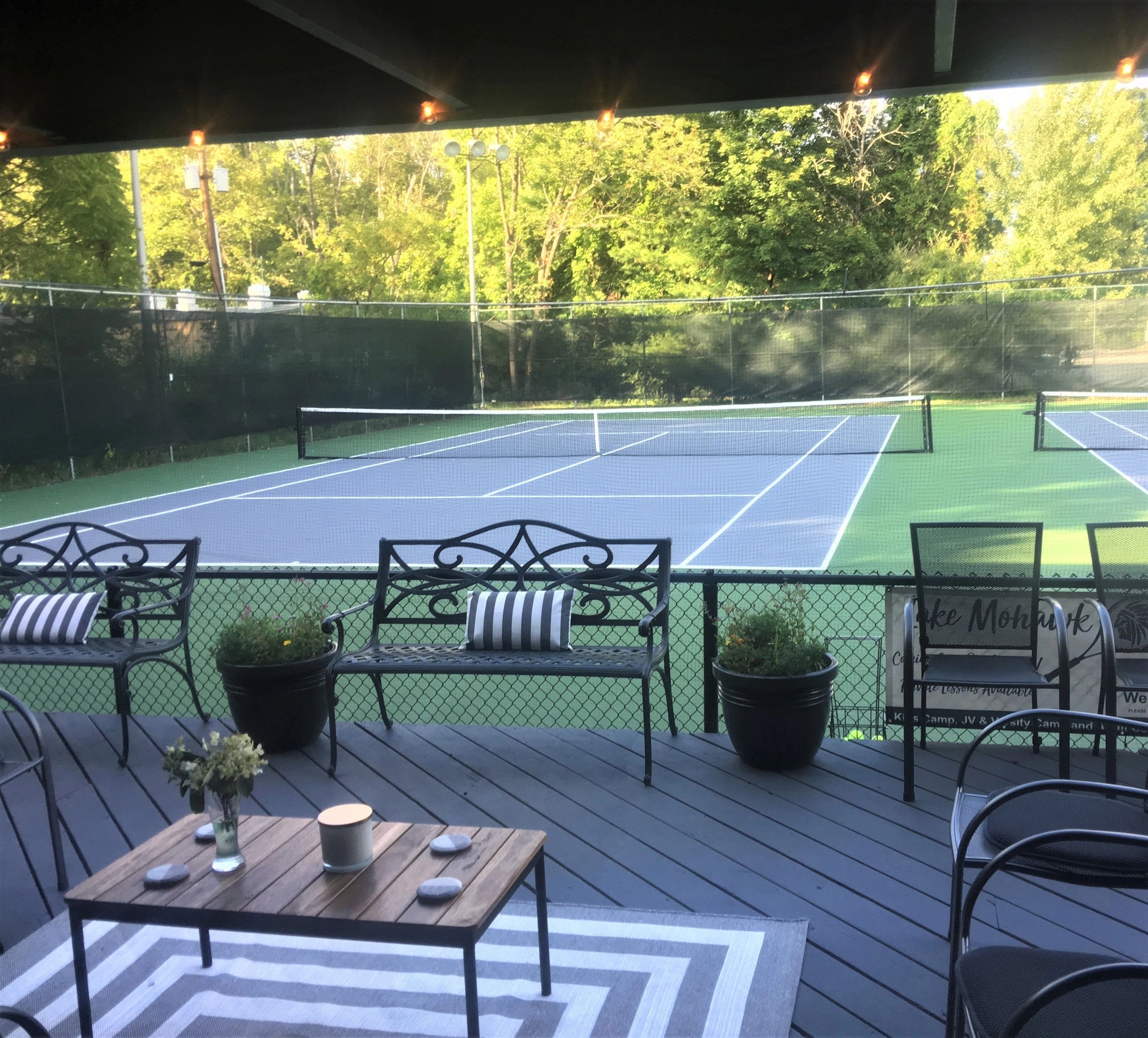 Lake Mohawk Tennis Club's newly resurfaced courts and renovated viewing deck