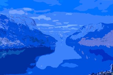 Blue Mountain Abstract I Print Reproduction