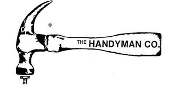 Hammer with the business name, The Handyman Company, on the handle.