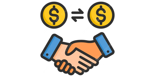 Handshake symbolizing a financial agreement or transaction.
