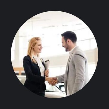 Automotive sales consultant meets customer 