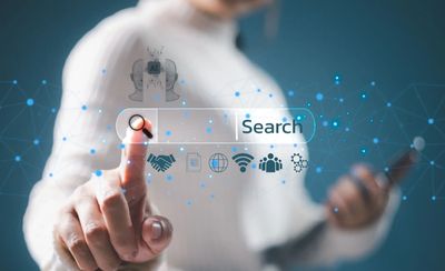 Woman using AI search ChatGPT