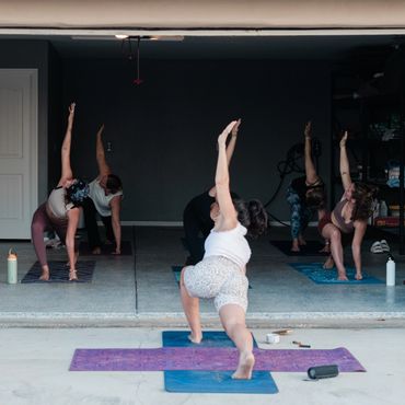 Group of people practicing yoga