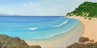 “Paradise” 40cm x 80cm Oil on 380 gsm stretched canvas. Sealed with Matt finish, ready to hang. $320