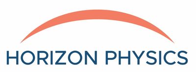 Logo with an orange arc above the text 'HORIZON PHYSICS'.