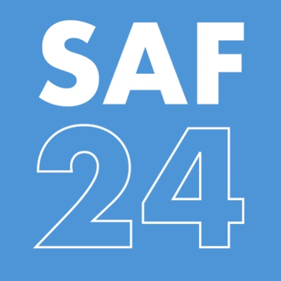 Blue background with white text 'SAF 24'.